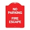 Signmission Designer Series Sign-No Parking Fire Escape, Red & White Aluminum Sign, 18" x 24", RW-1824-23743 A-DES-RW-1824-23743 - alternate 1
